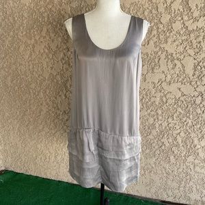 Banana Republic Silver Silk Maxi Dress, Size 4